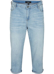 7/8 jeans met oprolbare pijpen en hoge taille, Blauw