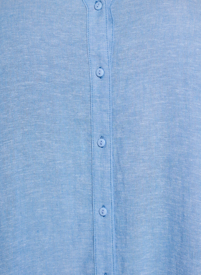 Lang shirt in linnen en viscose, Blauw, Packshot image number 2