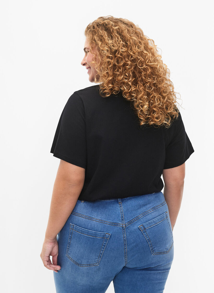 T-shirt van biologisch katoen met tekst, Black ÉTOILE, Model image number 1