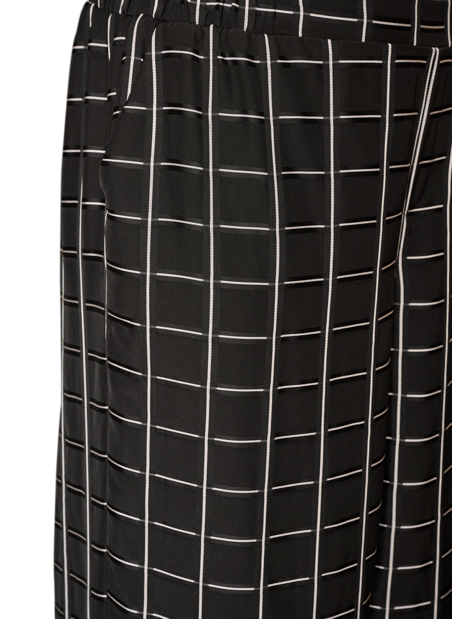 ZizziGeruite broek met wijde pijpen, Zwart, Packshot image number 2