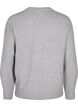 Gebreide blouse met ronde hals en middennaad, Light Grey Melange, Packshot image number 1