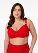 Bikini-bh met beugel en drapering, Rood, Model image number 0