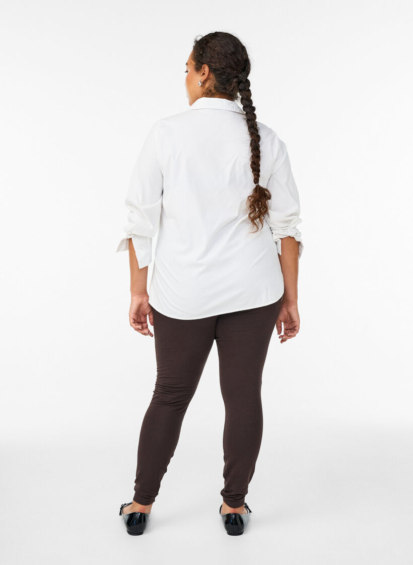 Katoenen legging met voering, Bruin, Model image number 2
