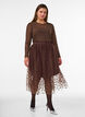 Midi-tule rok met hartjes, Bruin, Model image number 0