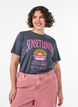 Katoenen T-shirt met print aan de voorkant en een gewassen look, Grijs, Model image number 0