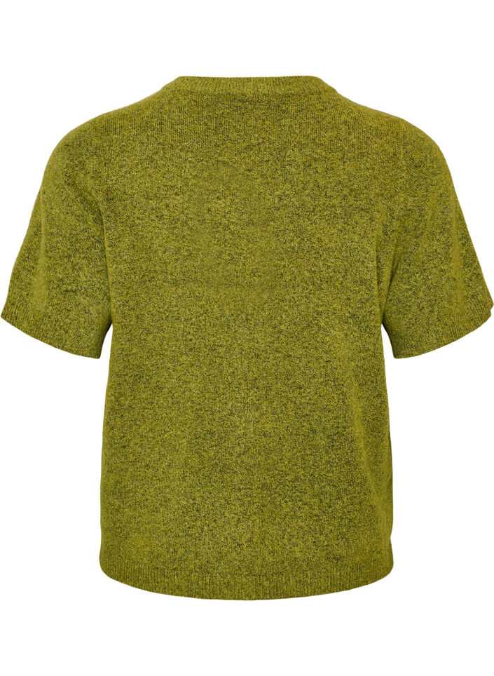 Gebreid vest met korte mouwen, Groen, Packshot image number 1