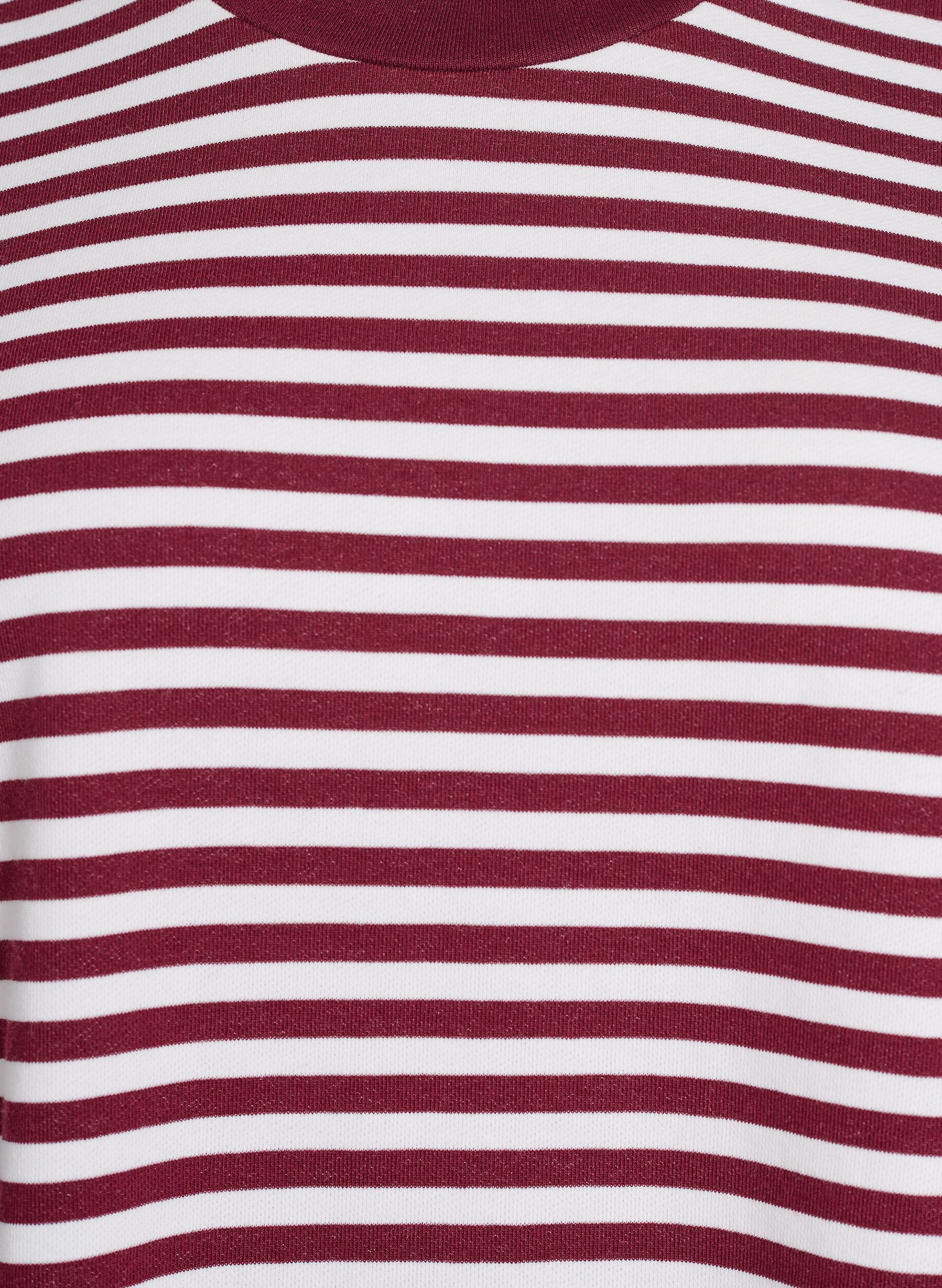 Zizzi Gestreepte blouse met 3/4 mouwen en knoopdetail, Rood, Packshot image number 2