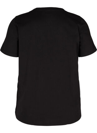 Katoenen t-shirt met print op de borst, Black GOLD IS THE, Packshot image number 1