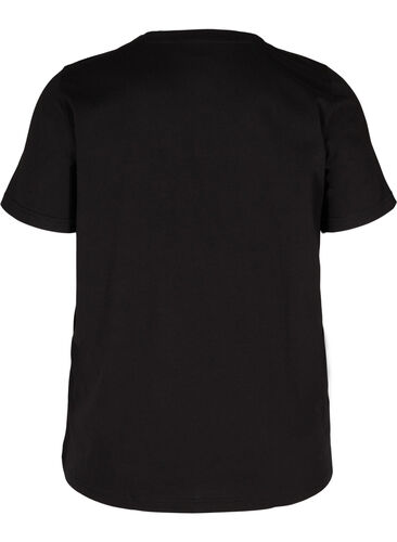 Katoenen t-shirt met print op de borst, Black GOLD IS THE, Packshot image number 1