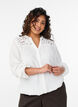 Katoenen mousseline blouse met geborduurde details, Wit, Model image number 0