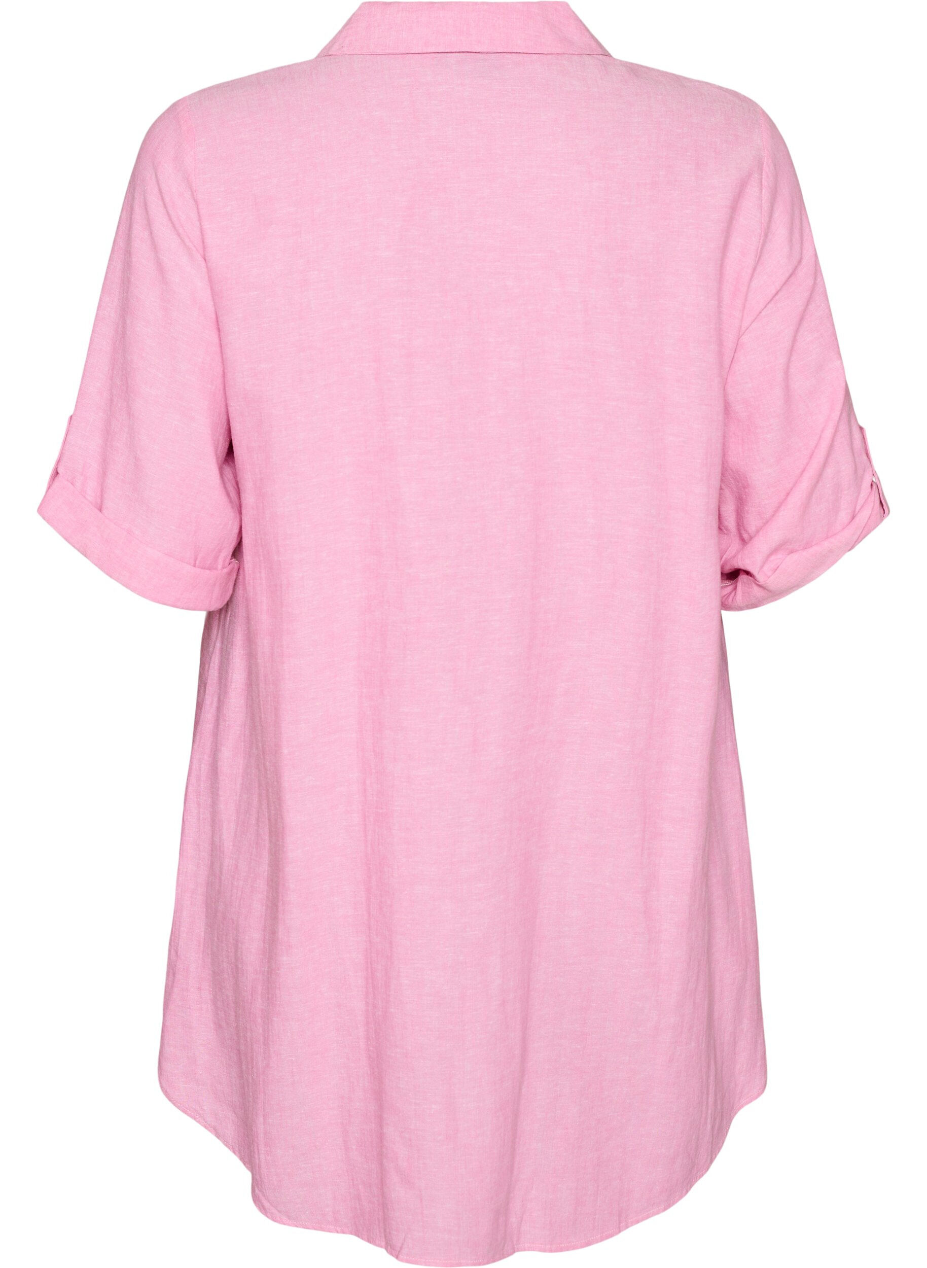 ZizziTuniek van linnen en viscose met A-vorm, Roze, Packshot image number 1