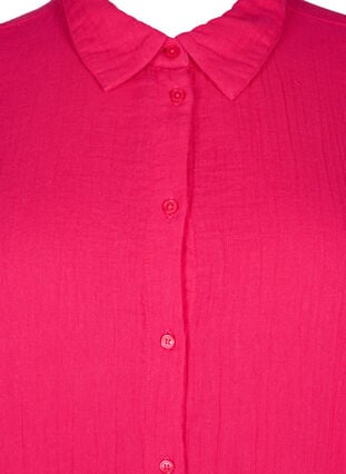 Overhemd met katoenen mousseline kraag, Bright Rose, Packshot image number 2
