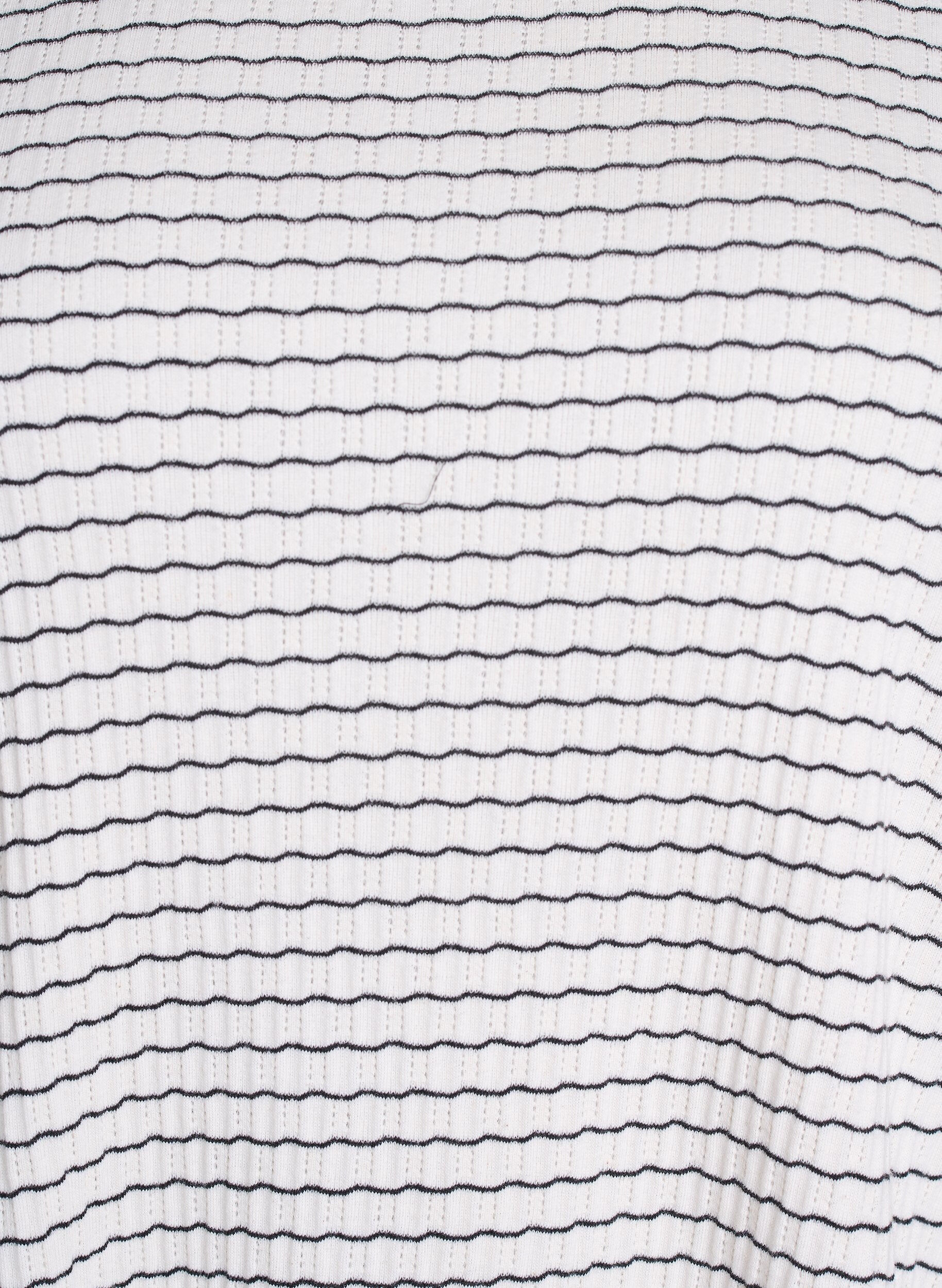 Zizzi Gestreepte jersey blouse met golvende randen, Wit, Packshot image number 2