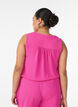 Mouwloze top met kreukeffecten, Roze, Model image number 2