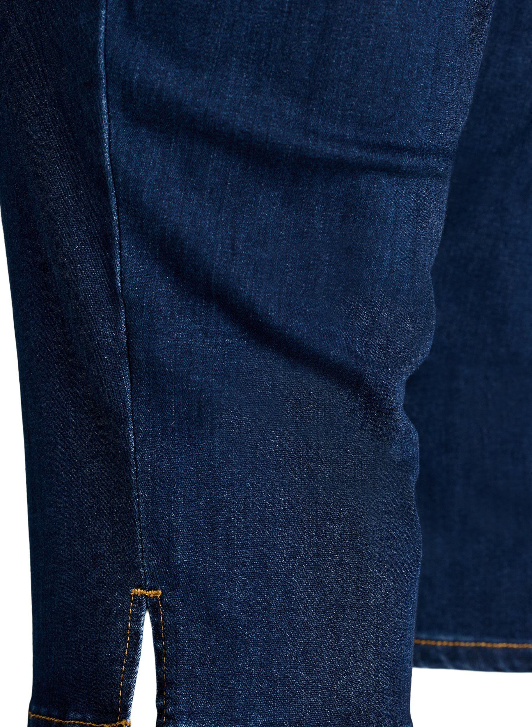 Zizzi High-waist strakke pasvorm capri's in stretch denim, Blauw, Packshot image number 3