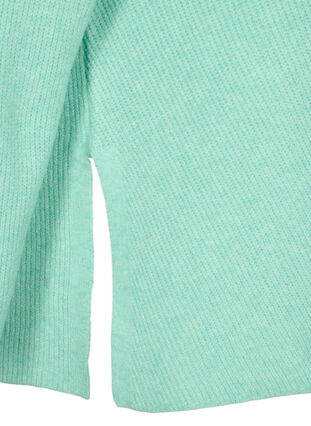 Gemêleerde pullover met zijsplit, Cabbage/White, Packshot image number 3