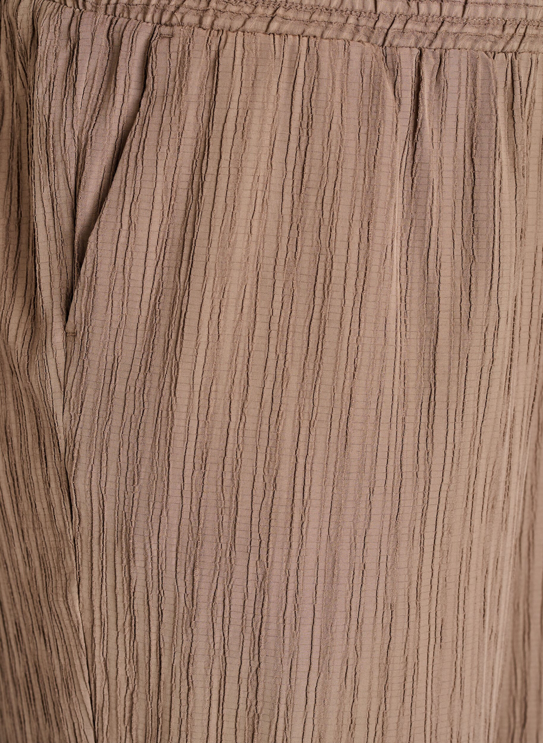 Zizzi FLASH - High waist broek met wide fit pijpen, Bruin, Packshot image number 2