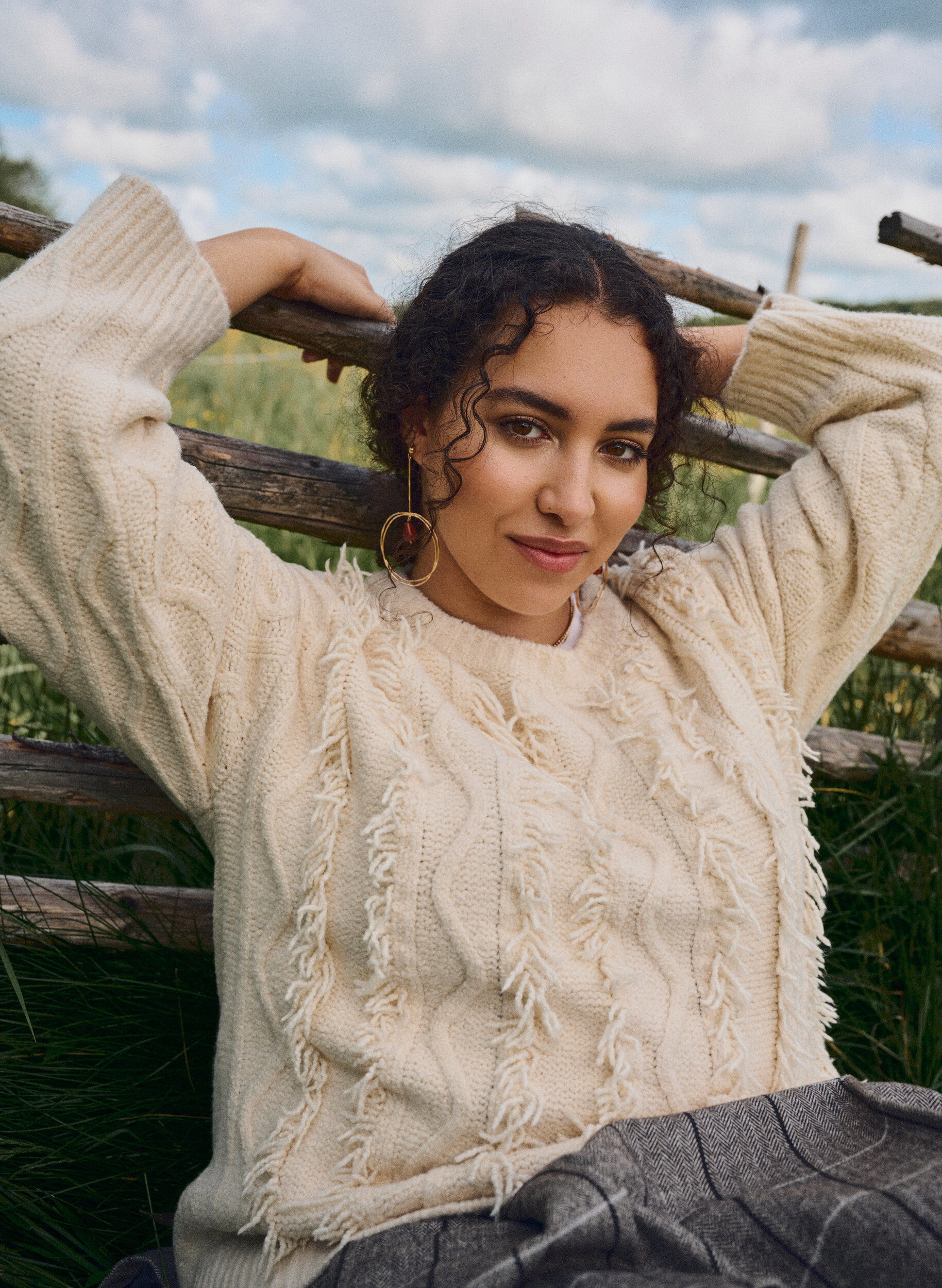 Zizzi Breisel met ronde hals en textuurpatroon, Beige, Image image number 0