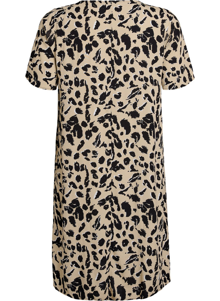 A-lijn jurk van viscose, Beige, Packshot image number 1