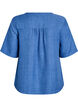 Overhemd blouse met V-hals en korte mouwen, Blauw, Packshot image number 1