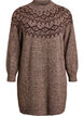 Gebreide jurk met jacquardpatroon, Bruin, Packshot image number 0