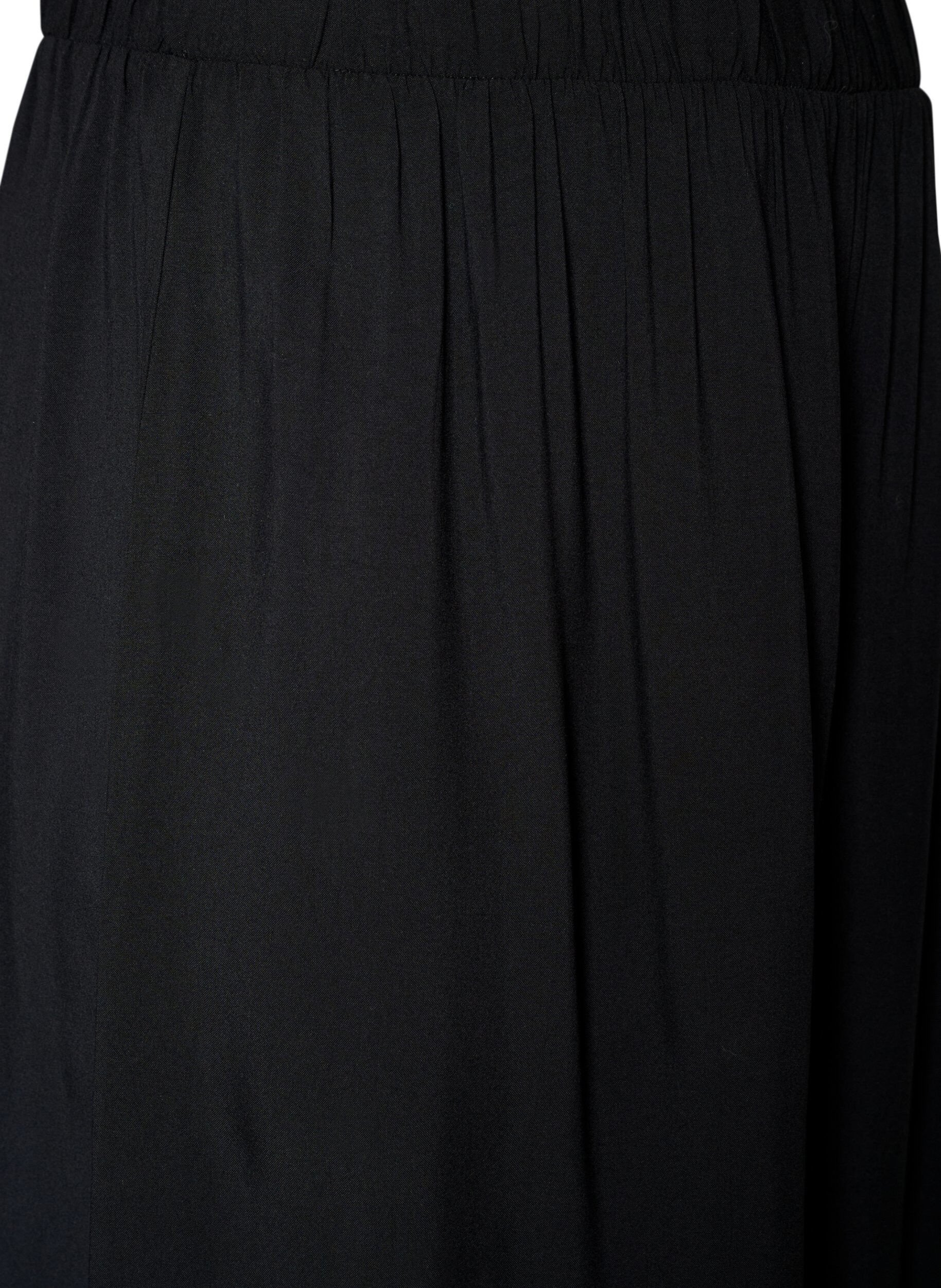 ZizziCulotte in viscose met een high waist en wijde pijpen, Zwart, Packshot image number 2