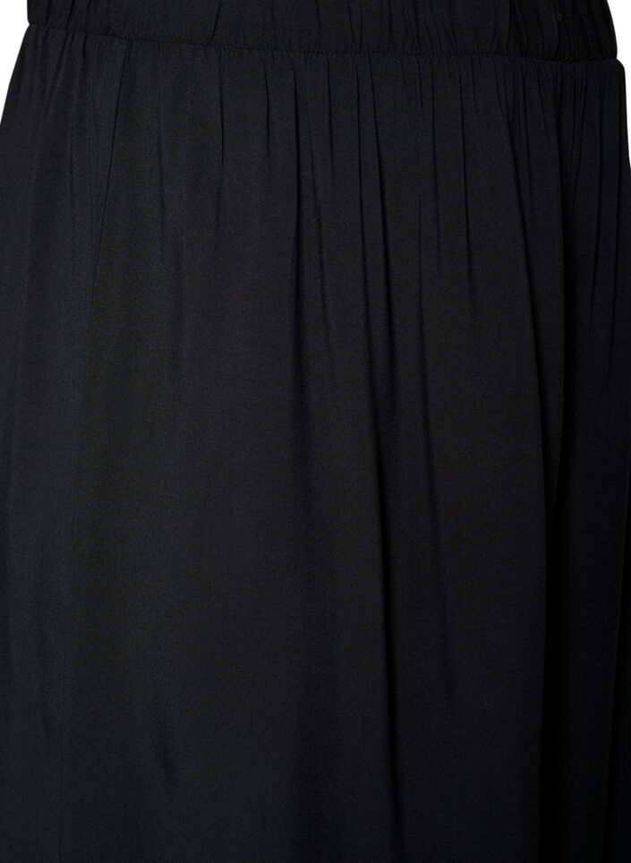Culotte in viscose met een high waist en wijde pijpen, Zwart, Packshot image number 2
