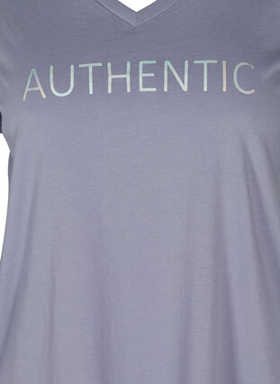 Katoenen t-shirt met v-hals, Silver Bullet, Packshot image number 2