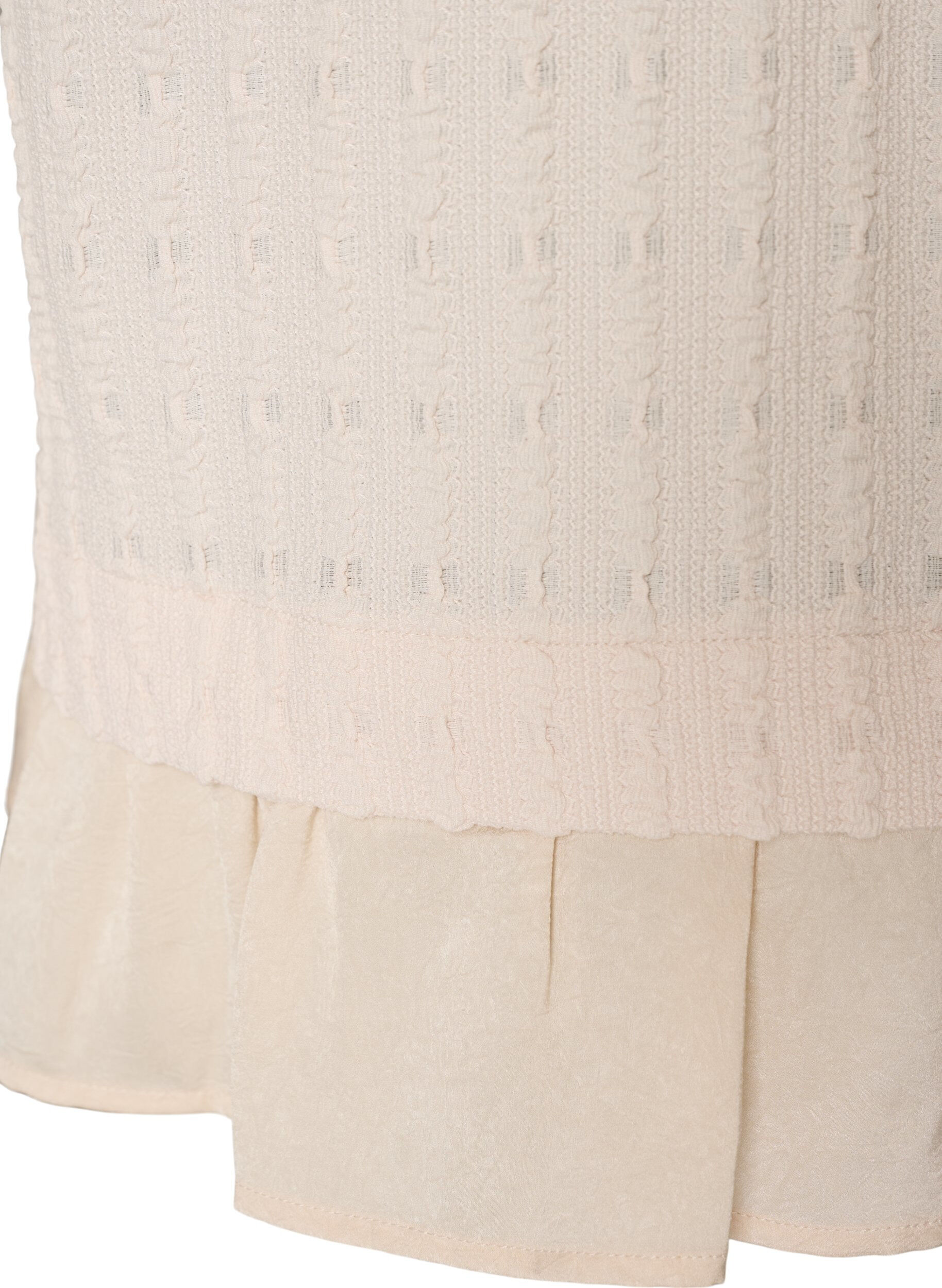 ZizziBlouse met structuur en volantzoom, Vanille, Packshot image number 3
