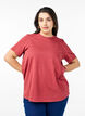 Basic katoenen T-shirt met ronde hals, Rood, Model image number 0
