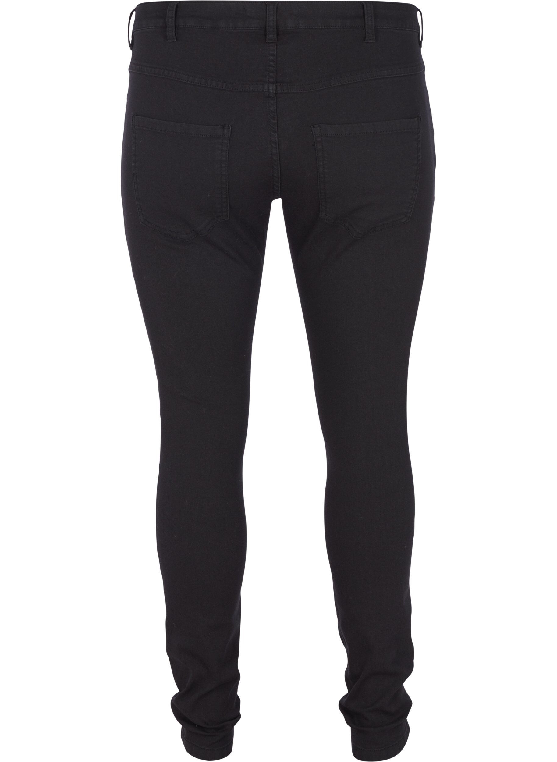 Zizzi super slim fit Amy jeans met hoge taille, Zwart, Packshot image number 1