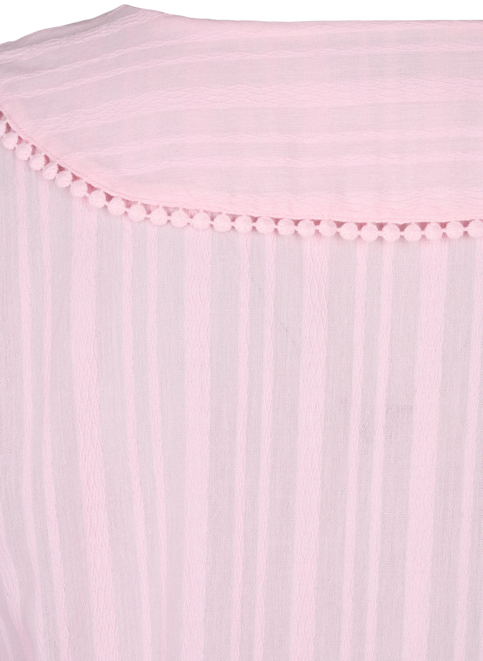 Zizzi Katoen-viscosemix jurk met 3/4 mouwen, Almond Blossom, Packshot image number 4