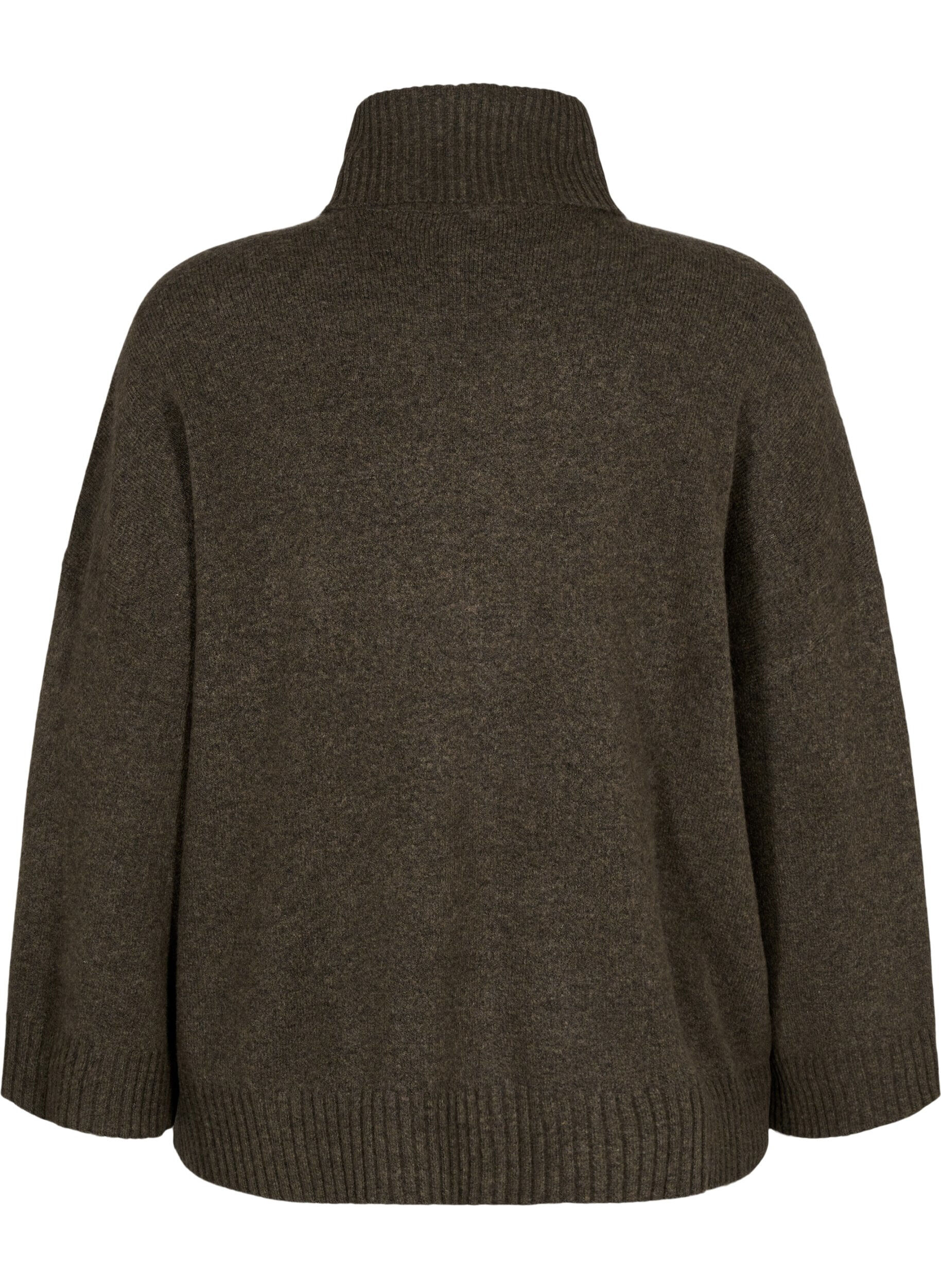 Zizzi Gebreide blouse met col, Sea Turtle Mel., Packshot image number 1