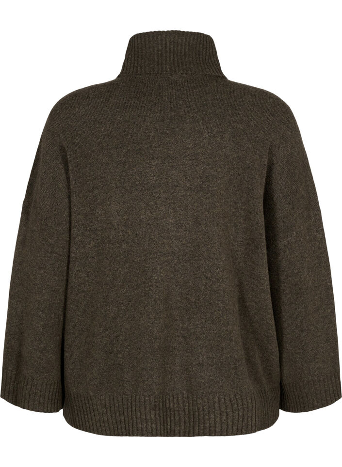 Knitted turtleneck blouse, Sea Turtle Mel., Packshot image number 1