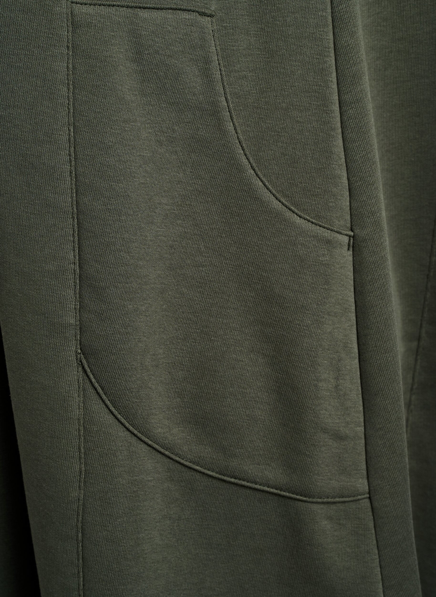 Zizzi Jersey jurk met korte mouwen en zakken, Groen, Packshot image number 3