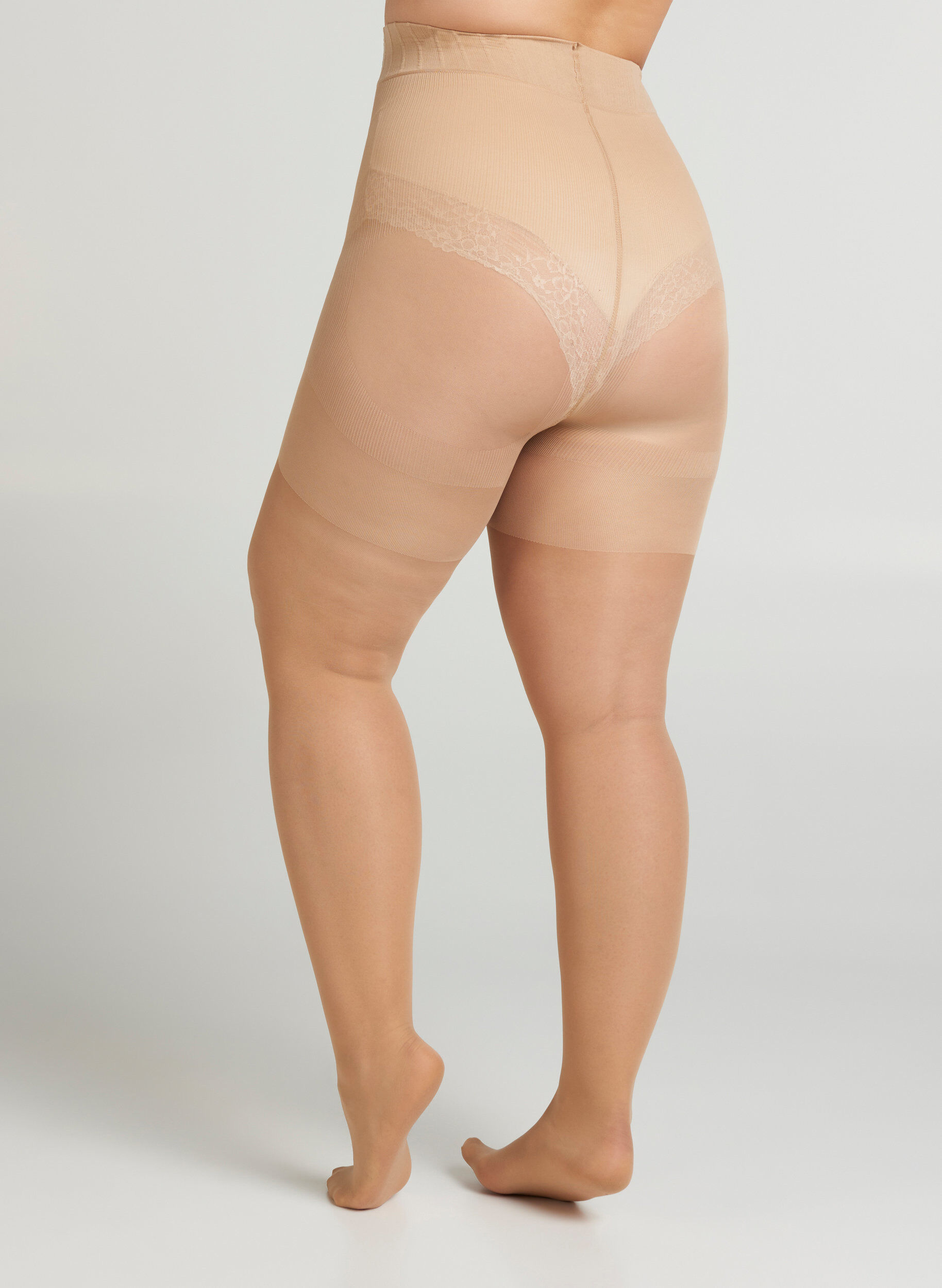 Zizzi Panty 40 denier met push-up effect, Beige, Model image number 2