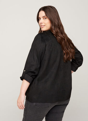 Open jas met grote zakken, Black, Model image number 1