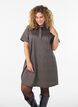 Korte geruite jurk met een overhemdkraag, Bruin, Model image number 0