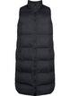 Lang vest met zakken en rits in twee richtingen, Zwart, Packshot image number 0