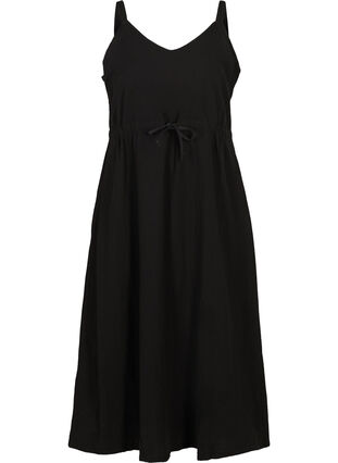 Maxi-jurk met smokwerk, Black, Packshot image number 0