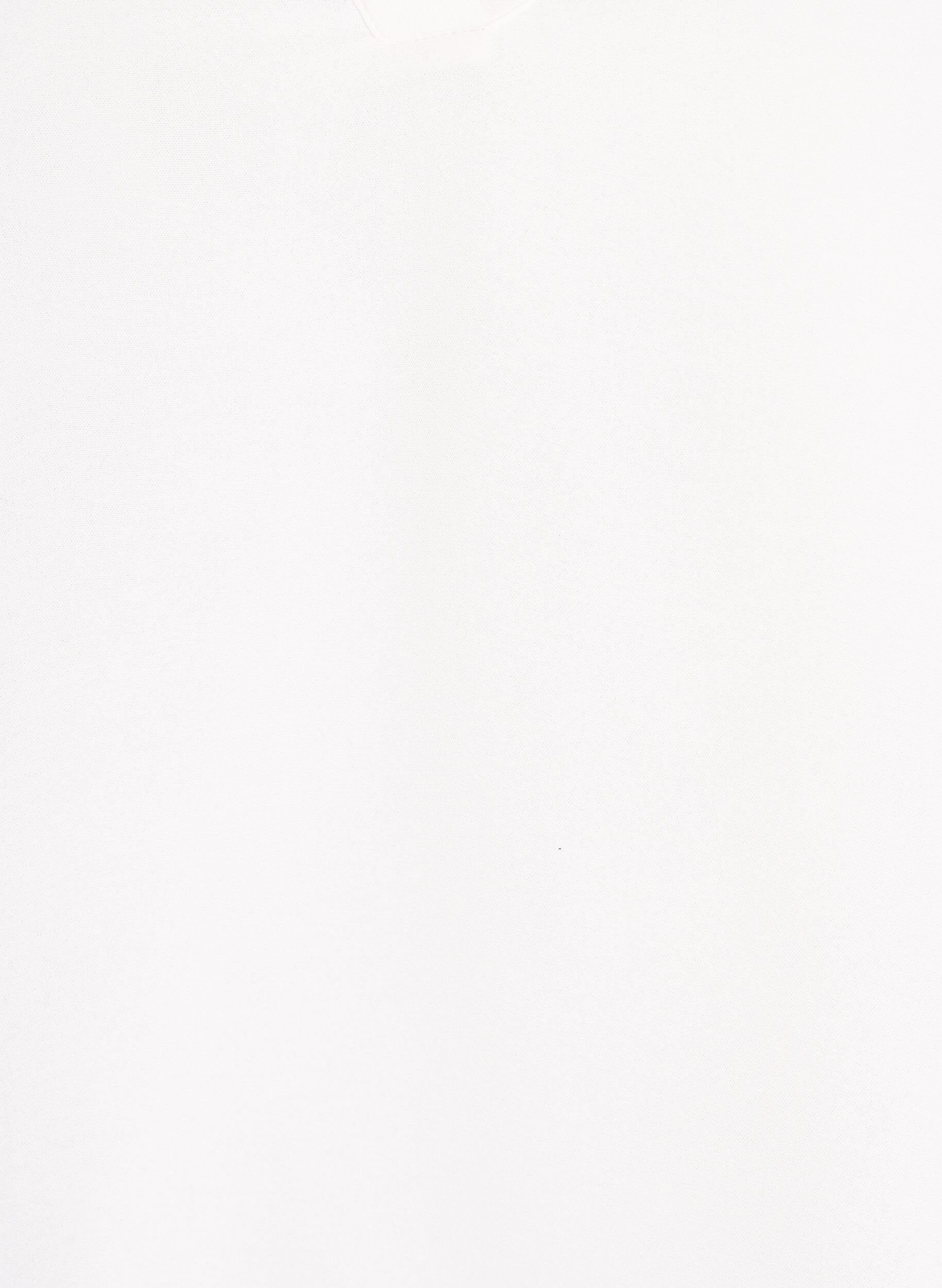 Zizzi Blouse met smockmanchetten en V-hals, Vanille, Packshot image number 2