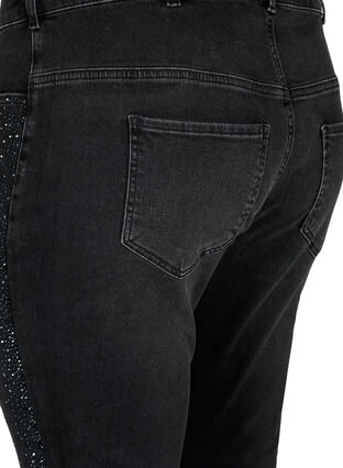  Amy jeans met hoge taille en strassteentjes, Grey Denim, Packshot image number 3