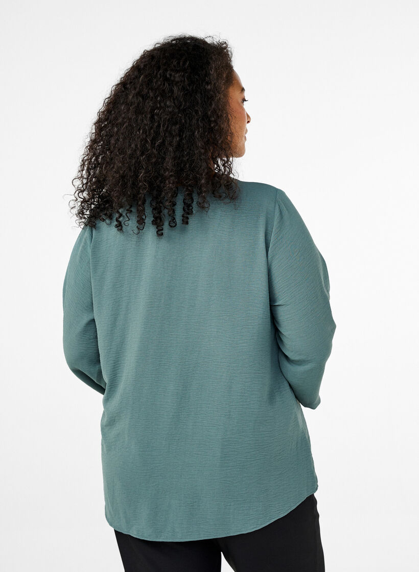 Blouse met 3/4 mouwen, Groen, Model image number 2