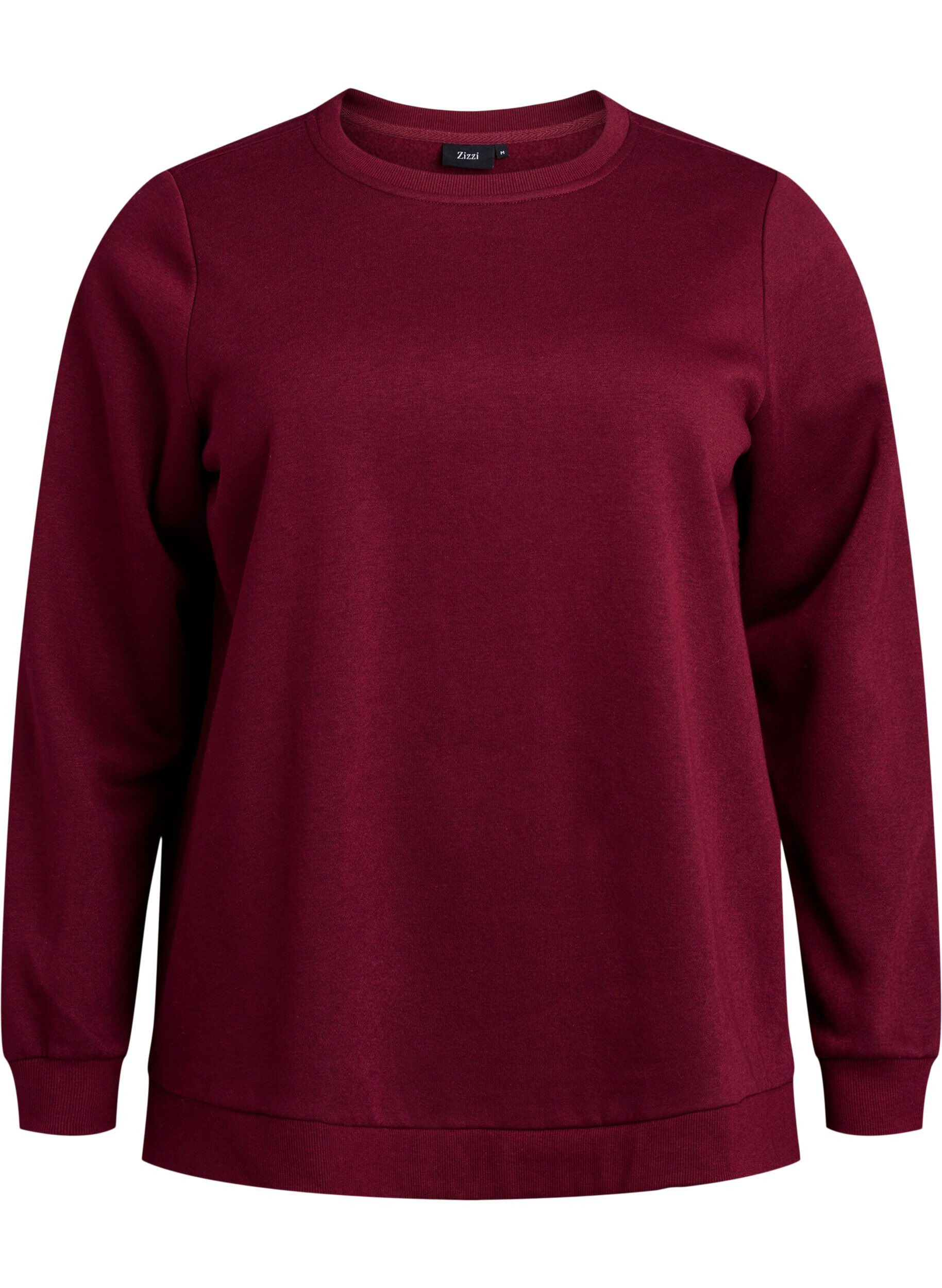 Zizzi Sweatshirt met franjes, Donker Bordeaux, Packshot image number 0