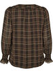Blouse met ruit en ruches details, Groen, Packshot image number 1