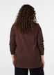 T-shirt met lange mouwen, V-hals en knopen, Bruin, Model image number 2