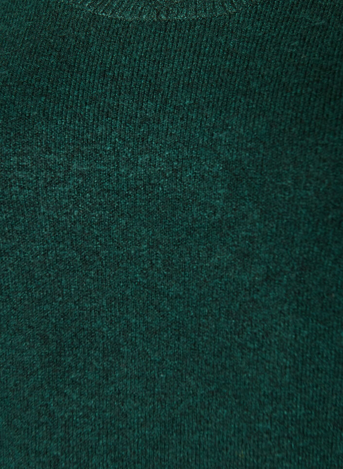 Korte gebreide jurk met golvende zoom en splitjes, Groen, Packshot image number 2