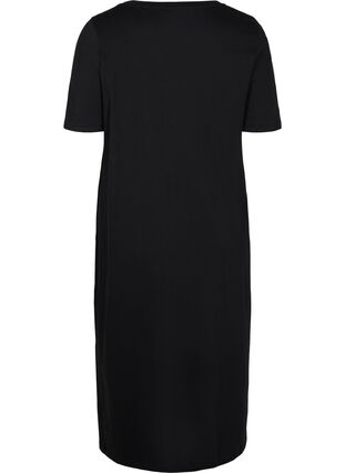 Katoenen t-shirt jurk met 2/4 mouwen, Black, Packshot image number 1