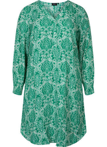 Bedrukte jurk van viscose, Jolly Green Oriental, Packshot image number 0