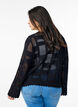 Gebreide cardigan met strikjes en een opengewerkt patroon, Zwart, Model image number 2